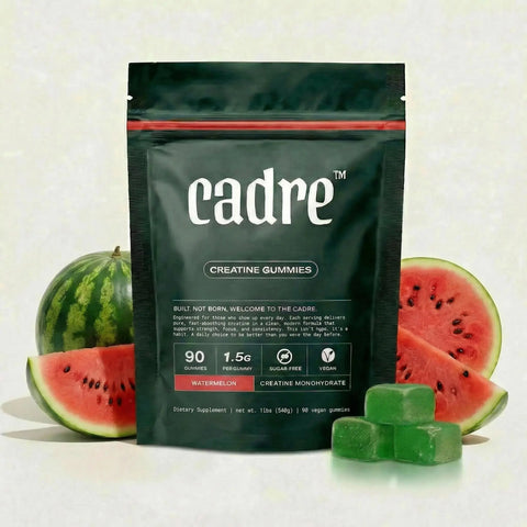 Cadre watermelon creatine gummies with creatine monohydrate for daily strength and performance